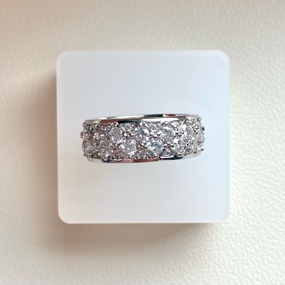 Wide Band Ring in White Gold